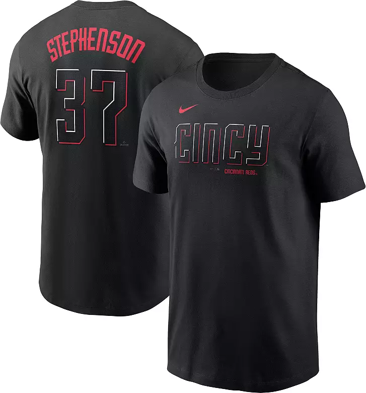 Nike Men's Cincinnati Reds Tyler Stephenson #37 Red T-Shirt 1 Nike Men's Cincinnati Reds Tyler Stephenson #37 Red T-Shirt