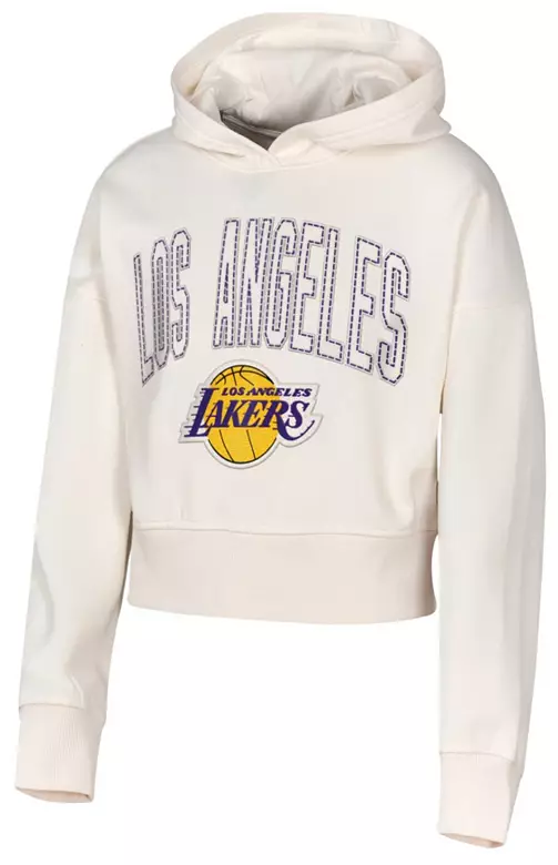 NBA Girls' Los Angeles Lakers Natural Graphic Franchise Cropped Hoodie