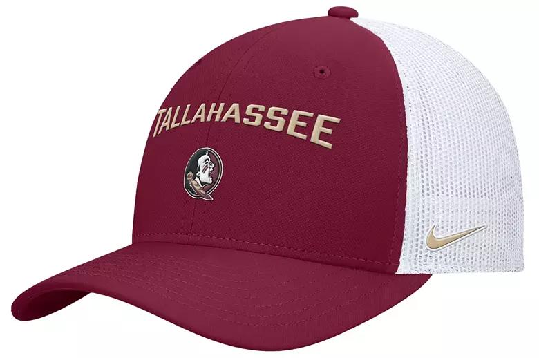 Nike Men's Florida State Seminoles Garnet Rise Adjustable Trucker Hat 1 Nike Men's Florida State Seminoles Garnet Rise Adjustable Trucker Hat