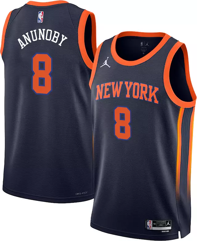 Jordan Youth New York Knicks OG Anunoby #8 Navy Swingman Statement Jersey