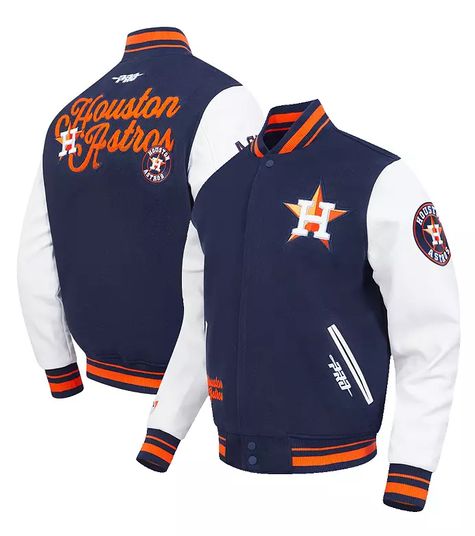 Pro Standard Men's Houston Astros Navy Rib Wool Jacket