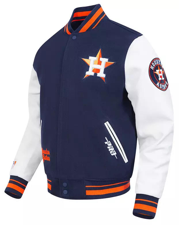 Pro Standard Men's Houston Astros Navy Rib Wool Jacket