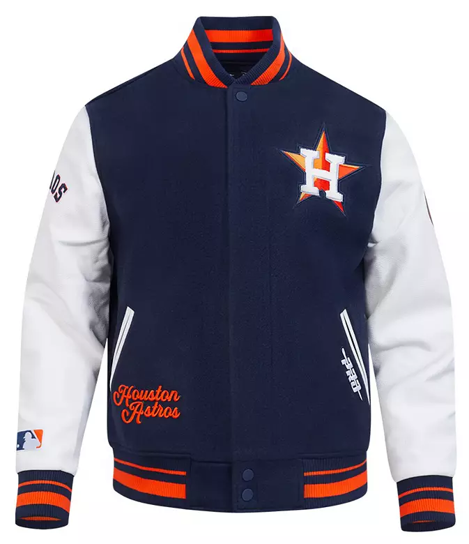 Pro Standard Men's Houston Astros Navy Rib Wool Jacket