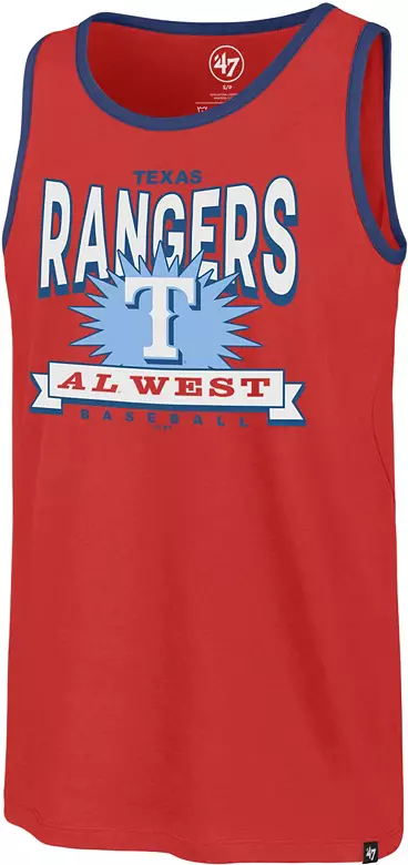 '47 Men's Texas Rangers Red Twelve Six Franklin Tank Top