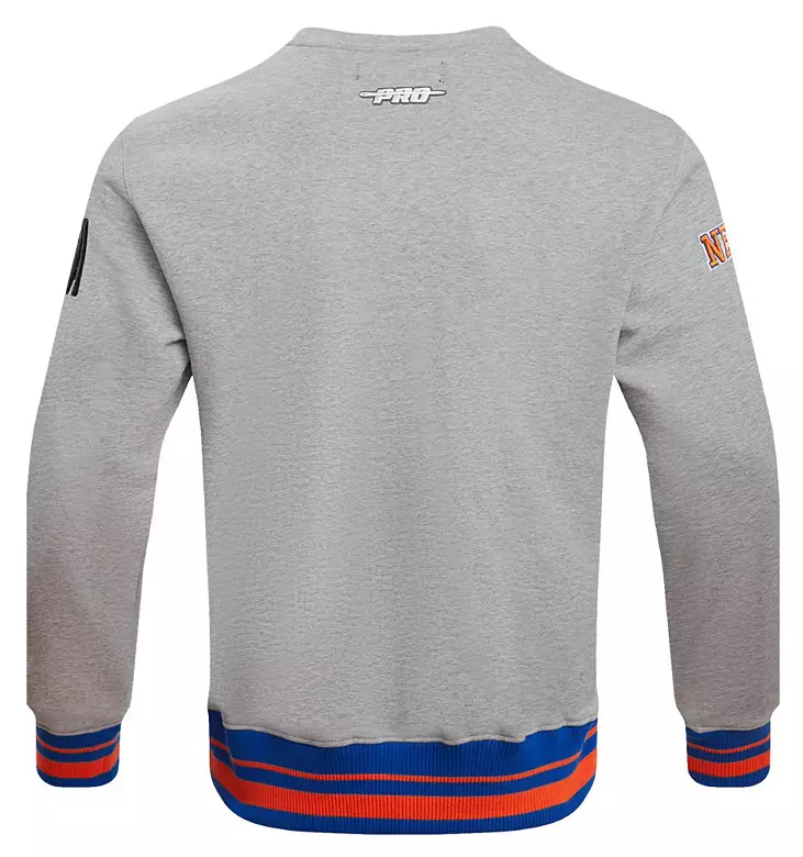 Pro Standard Men's New York Knicks Grey Mash Up Ribbed Fleece Crewneck Sweatshirt 4 Pro Standard Men's New York Knicks Grey Mash Up Ribbed Fleece Crewneck Sweatshirt