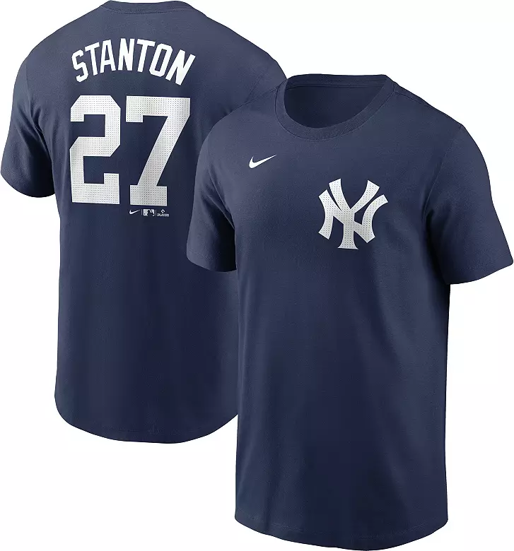 Nike Men's New York Yankees Giancarlo Stanton #27 Navy T-Shirt 1 Nike Men's New York Yankees Giancarlo Stanton #27 Navy T-Shirt