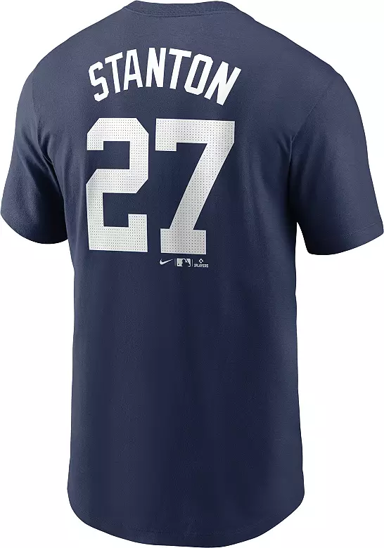 Nike Men's New York Yankees Giancarlo Stanton #27 Navy T-Shirt 3 Nike Men's New York Yankees Giancarlo Stanton #27 Navy T-Shirt
