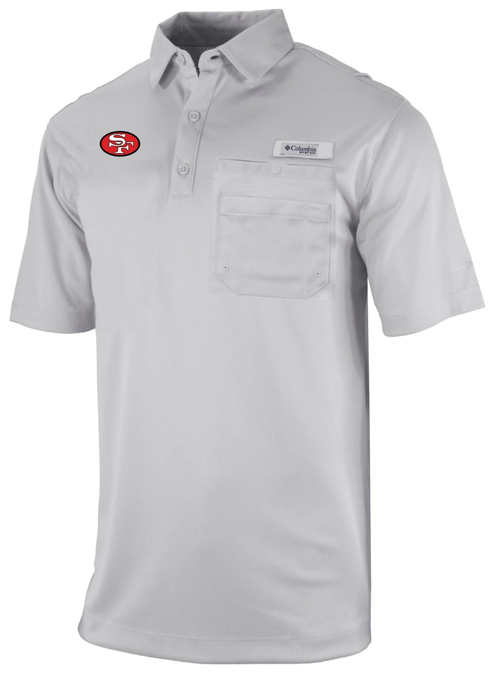 Columbia Men's San Francisco 49ers Grey Flycaster Polo