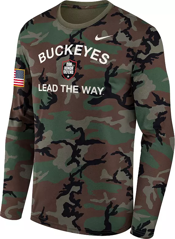 Nike Men's Ohio State Buckeyes Medium Olive 2025 Military Appreciation Long Sleeve Shirt