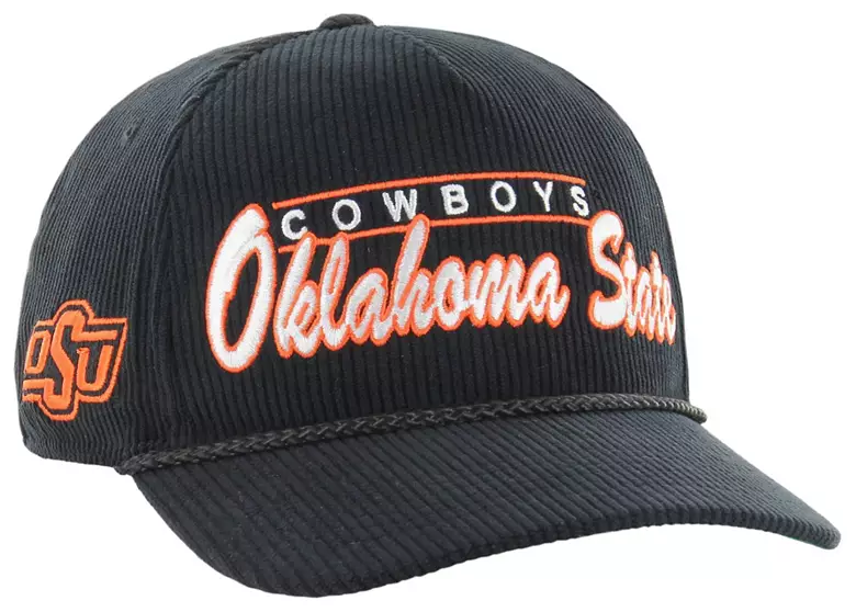 '47 Adult Oklahoma State Cowboys Black Double Header Hitch Adjustable Hat