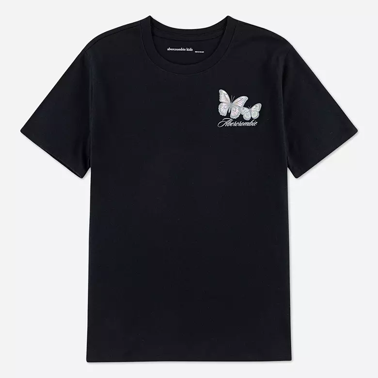 abercrombie kids glitter butterflies short sleeve tee