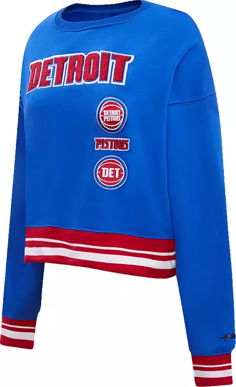 Pro Standard Women's Detroit Pistons Ribbed Crewneck Sweatshirt