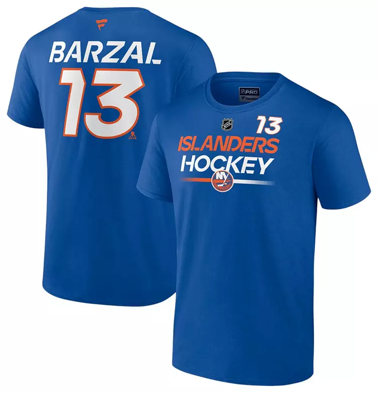 NHL Adult New York Islanders Mathew Barzal #13 2024-2025 Blue T-Shirt