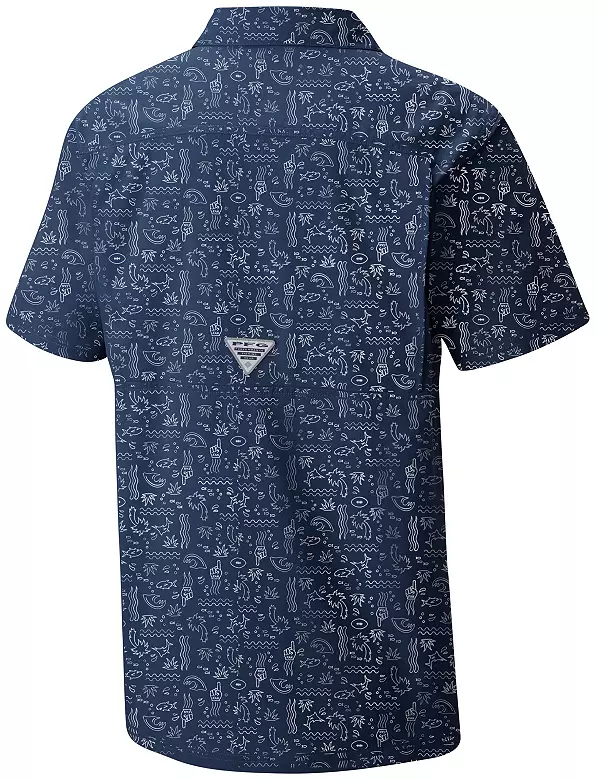 Columbia Men's Tennessee Titans Navy Super Slack Tide Button-Up Camp Shirt