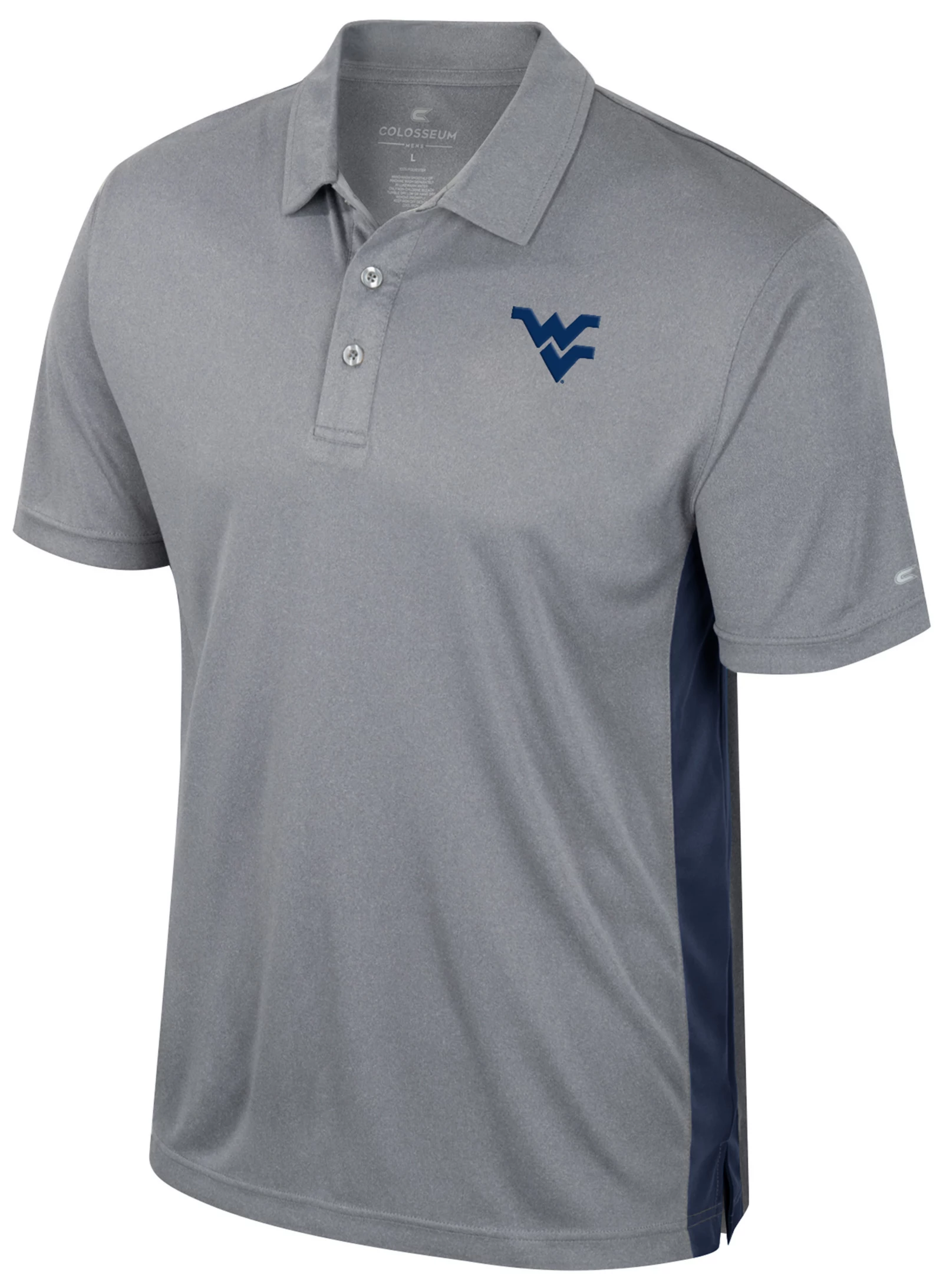 Colosseum Men's West Virginia Mountaineers Heather Grey Set In Polo
