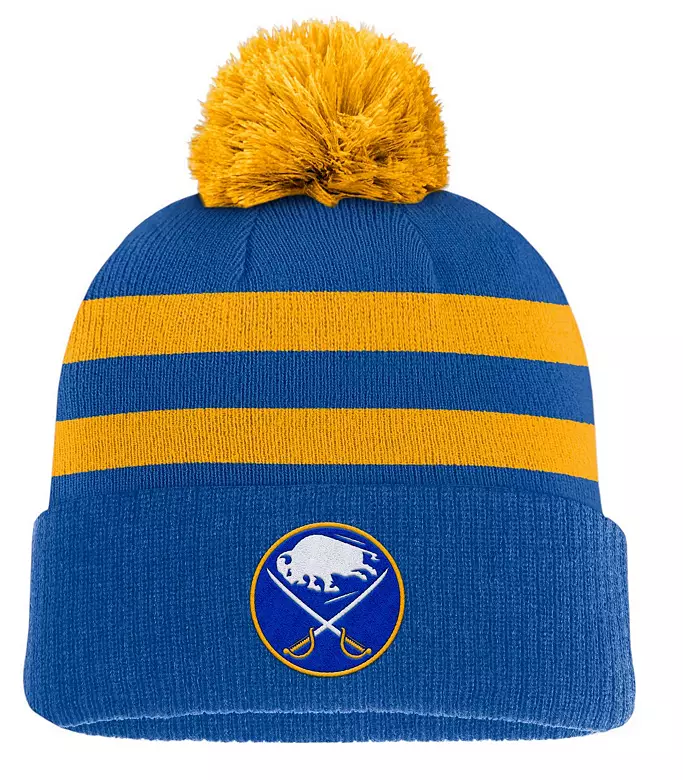 NHL Adult Buffalo Sabres Blue Pom Knit Beanie 1 NHL Adult Buffalo Sabres Blue Pom Knit Beanie