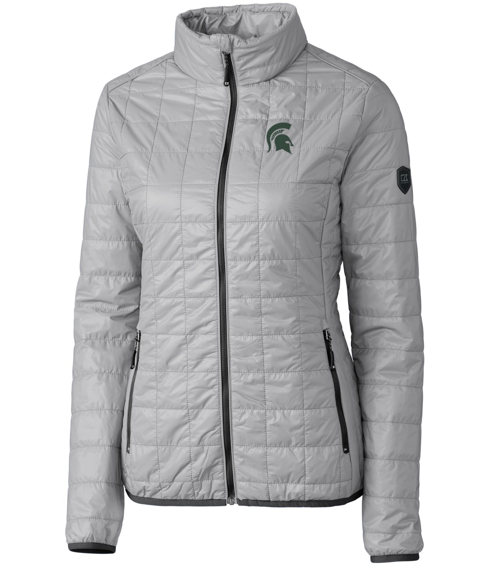 Cutter & Buck Women's Michigan State Spartans Grey Rainier PrimaLoft Eco Full-Zip Jacket 1 Cutter & Buck Women's Michigan State Spartans Grey Rainier PrimaLoft Eco Full-Zip Jacket
