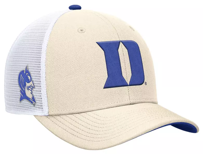 Nike Adult Duke Blue Devils Natural Dri-FIT Rise Adjustable Trucker Hat