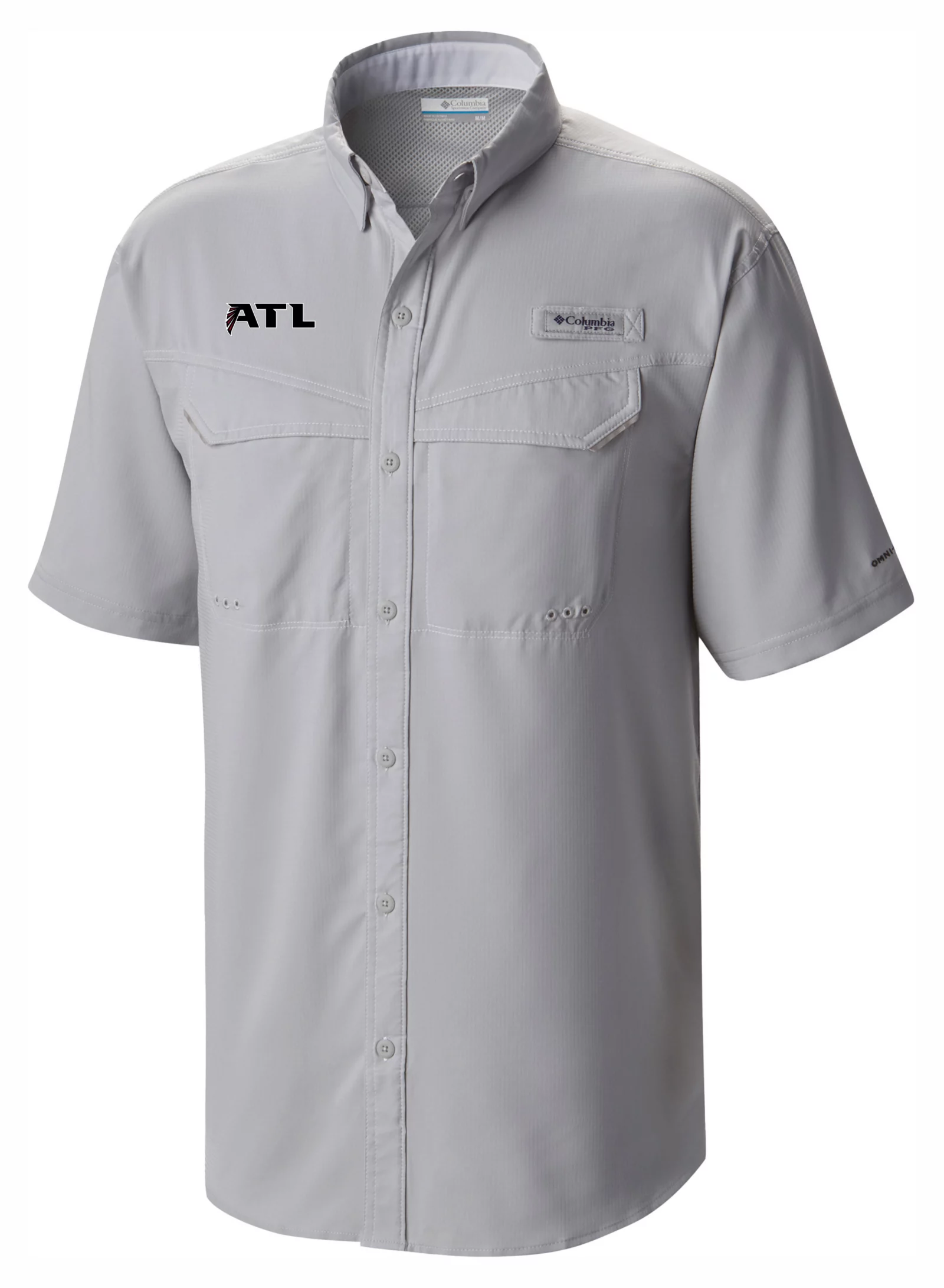 Columbia Men's Atlanta Falcons Grey Low Drag Button Down Shirt