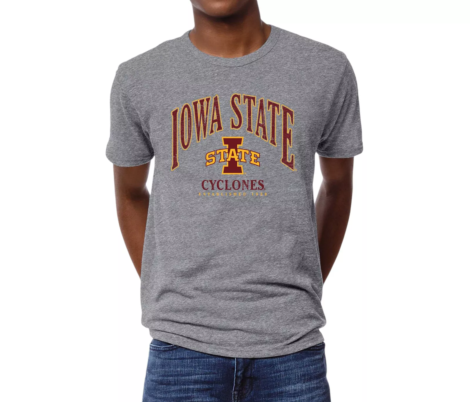 League-Legacy Men's Iowa State Cyclones Grey Victory Falls Logo T-Shirt