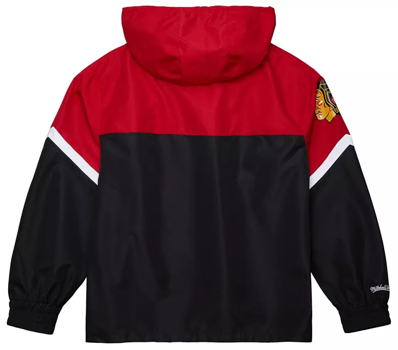 Mitchell & Ness Men's Chicago Blackhawks Black Anorak Windbreaker Jacket