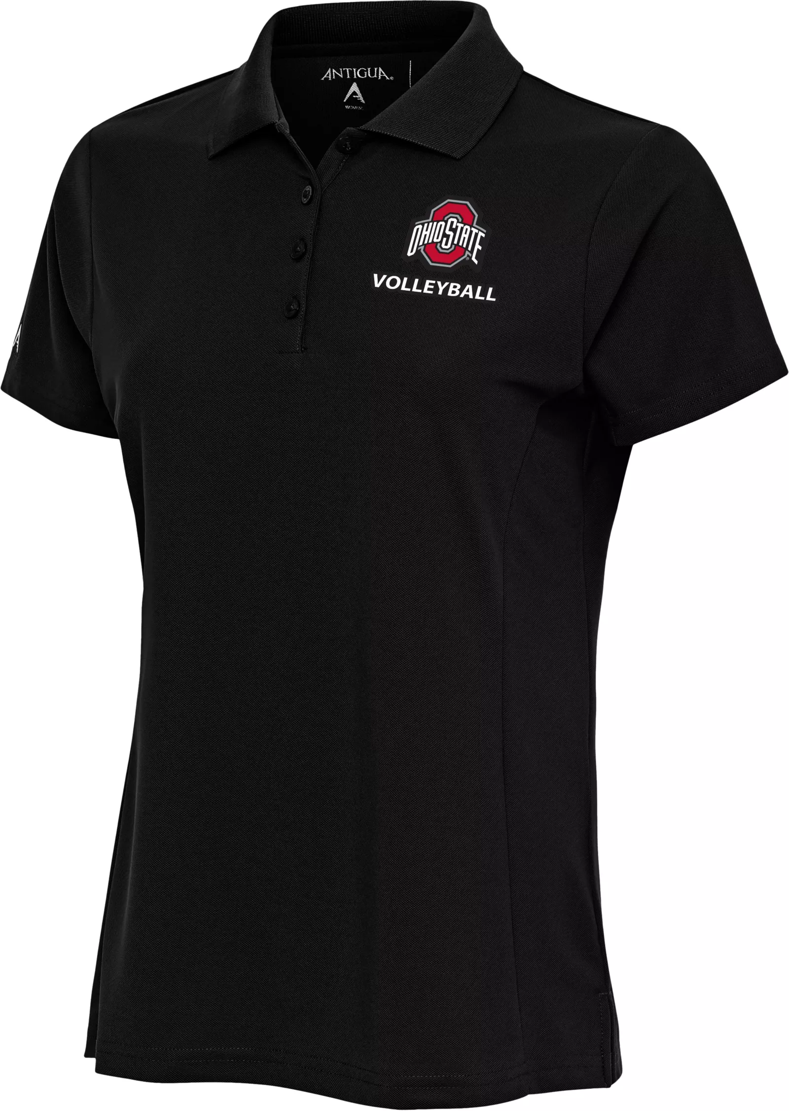 Antigua Women's Ohio State Buckeyes Volleyball Black Polo 1 Antigua Women's Ohio State Buckeyes Volleyball Black Polo