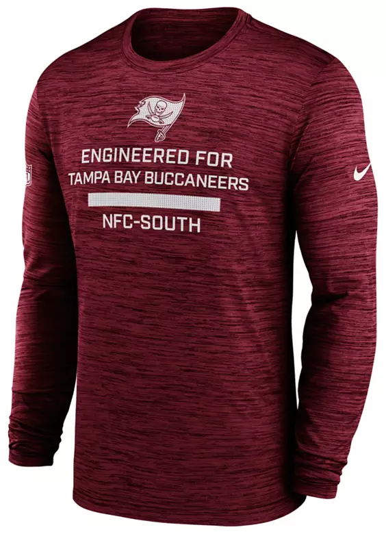 Nike Men's Tampa Bay Buccaneers Gym Red Velocity Long Sleeve T-Shirt 1 Nike Men's Tampa Bay Buccaneers Gym Red Velocity Long Sleeve T-Shirt