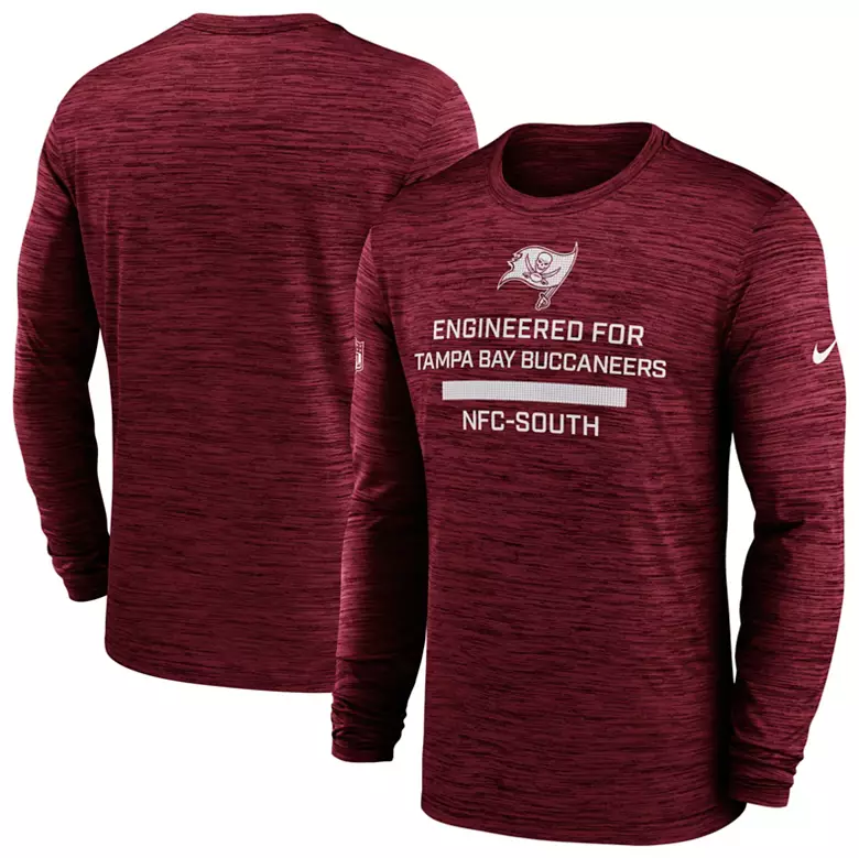 Nike Men's Tampa Bay Buccaneers Gym Red Velocity Long Sleeve T-Shirt 3 Nike Men's Tampa Bay Buccaneers Gym Red Velocity Long Sleeve T-Shirt