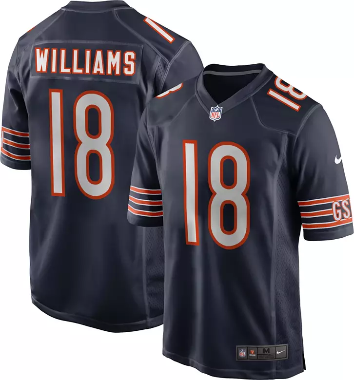 Nike Youth Chicago Bears Caleb Williams #18 Navy Game Jersey