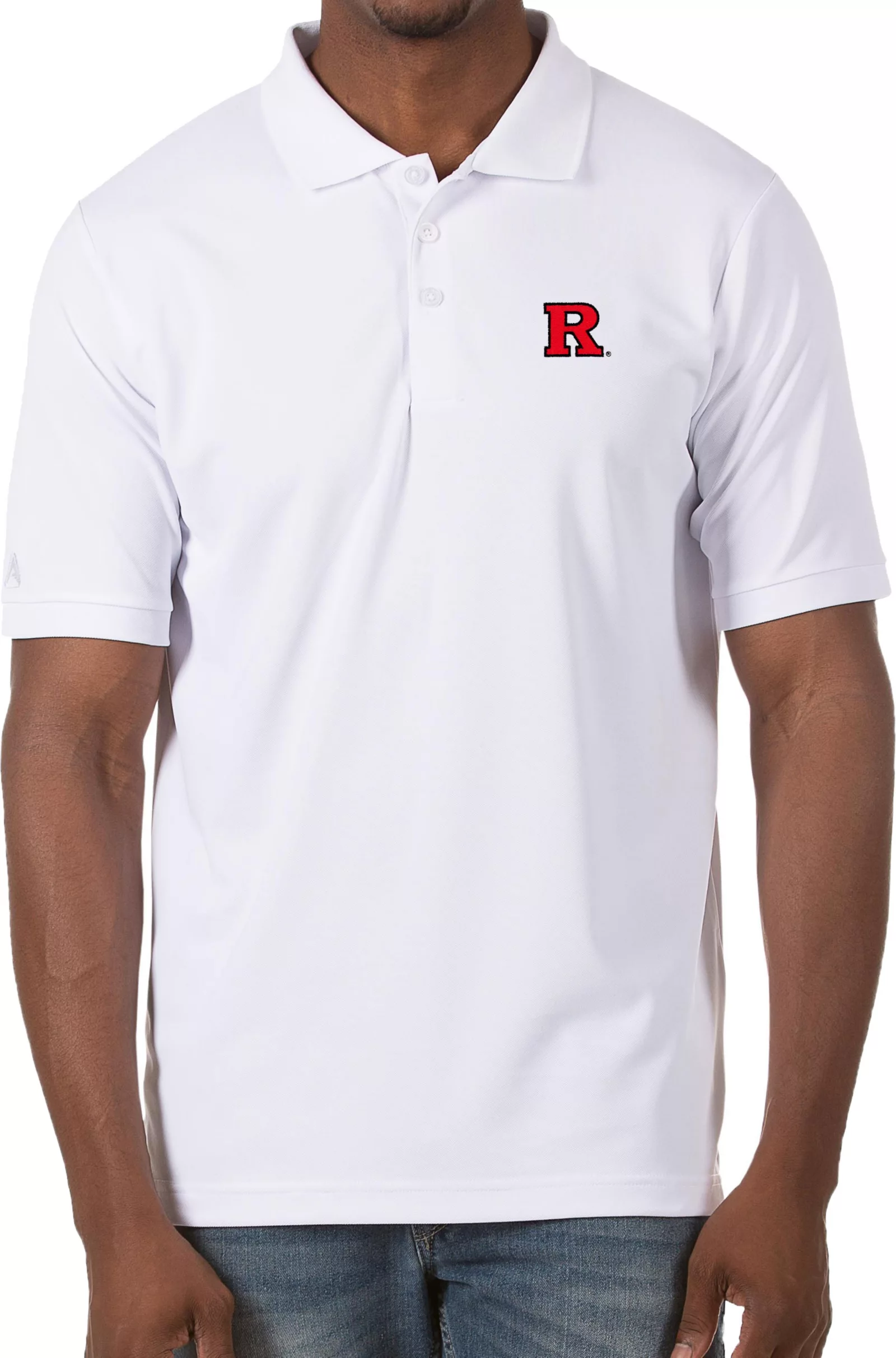 Antigua Men's Rutgers Scarlet Knights Legacy Pique White Polo