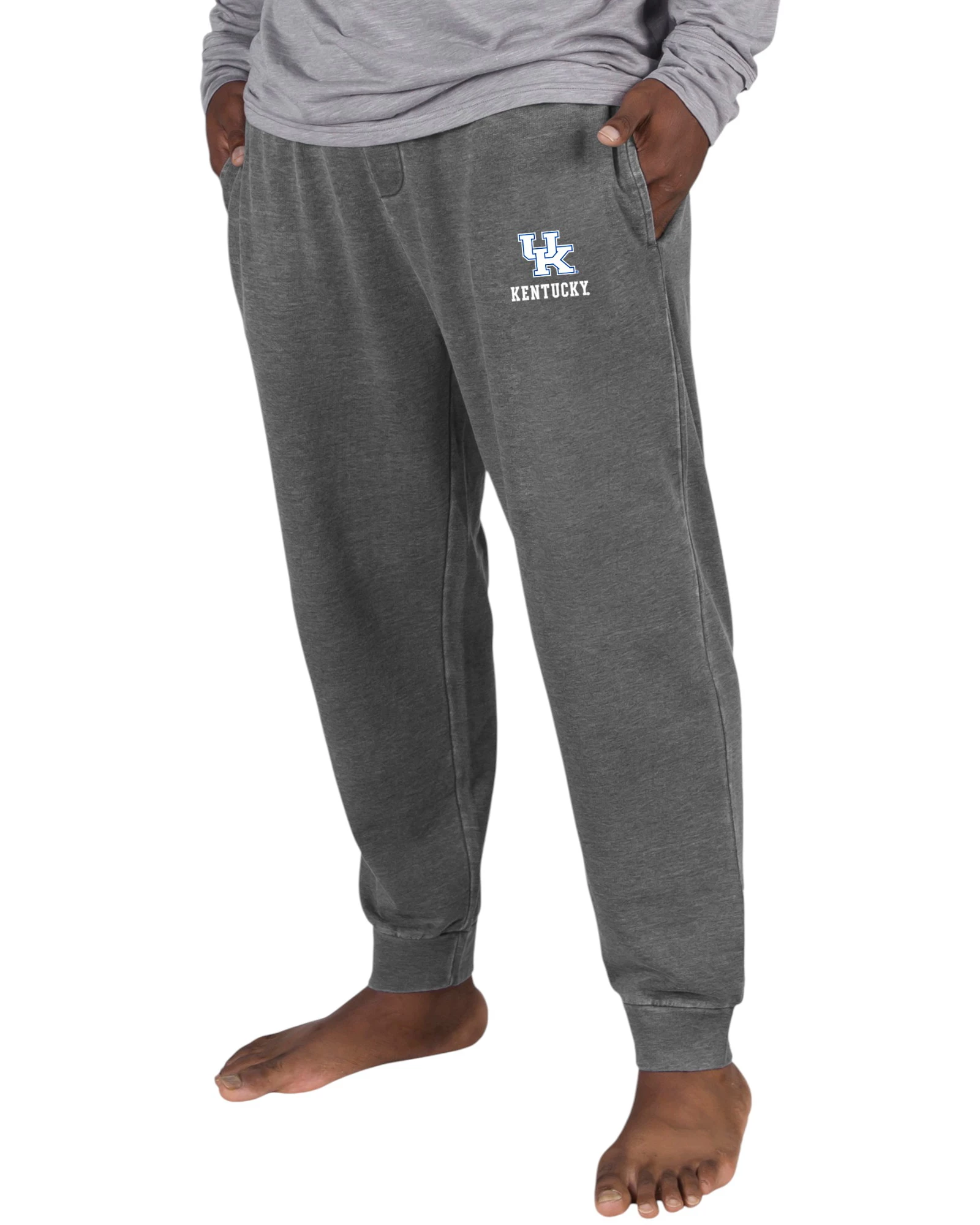 Concepts Sport Men's Kentucky Wildcats Charcoal Trackside Fleece Cuffed Leg Pants 1 Concepts Sport Men's Kentucky Wildcats Charcoal Trackside Fleece Cuffed Leg Pants