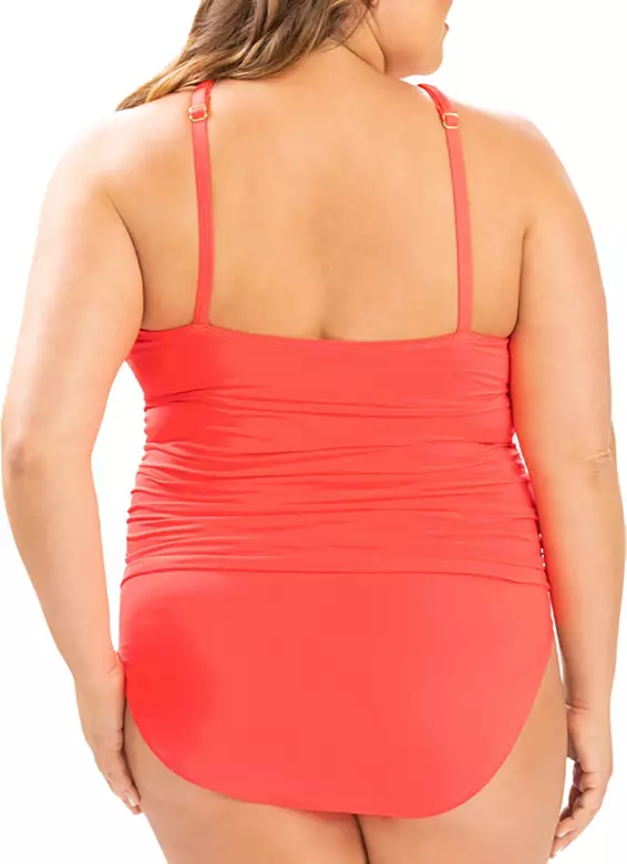 Dolfin Women's Solid Front Keyhole One-Piece Swimsuit
