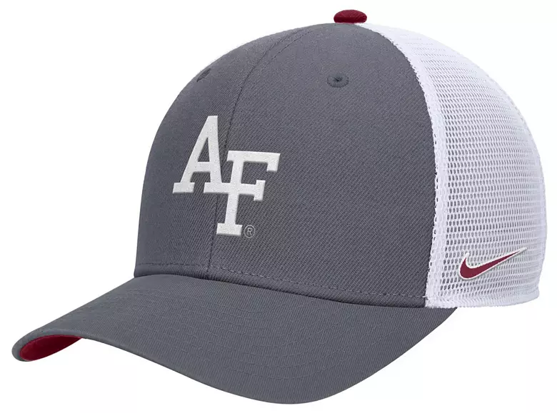 Nike Adult Air Force Falcons Flint Grey Rivalry Rise Trucker Hat