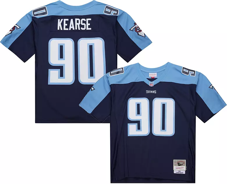 Mitchell & Ness Men's Tennessee Titans Jevon Kearse #90 1999 Navy Throwback Jersey 1 Mitchell & Ness Men's Tennessee Titans Jevon Kearse #90 1999 Navy Throwback Jersey