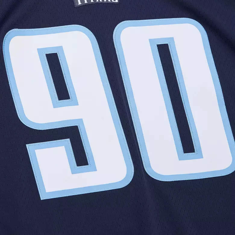 Mitchell & Ness Men's Tennessee Titans Jevon Kearse #90 1999 Navy Throwback Jersey 4 Mitchell & Ness Men's Tennessee Titans Jevon Kearse #90 1999 Navy Throwback Jersey