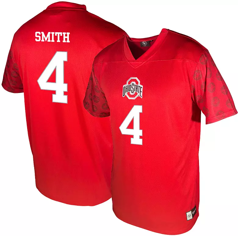Genuine Collective Men's Ohio State Buckeyes Jeremiah Smith #4 Red Jersey 1 Genuine Collective Men's Ohio State Buckeyes Jeremiah Smith #4 Red Jersey