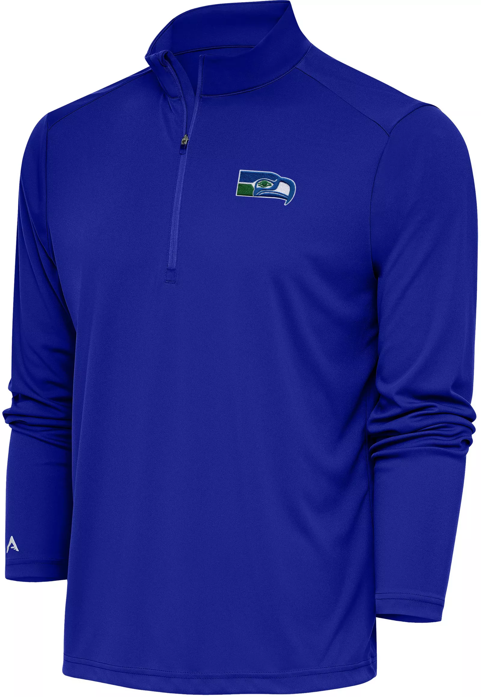 Antigua Men's Seattle Seahawks Tribute Royal 1/4-Zip Pullover