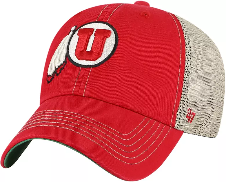 '47 Adult Utah Utes Red Trawler Clean Up Adjustable Hat