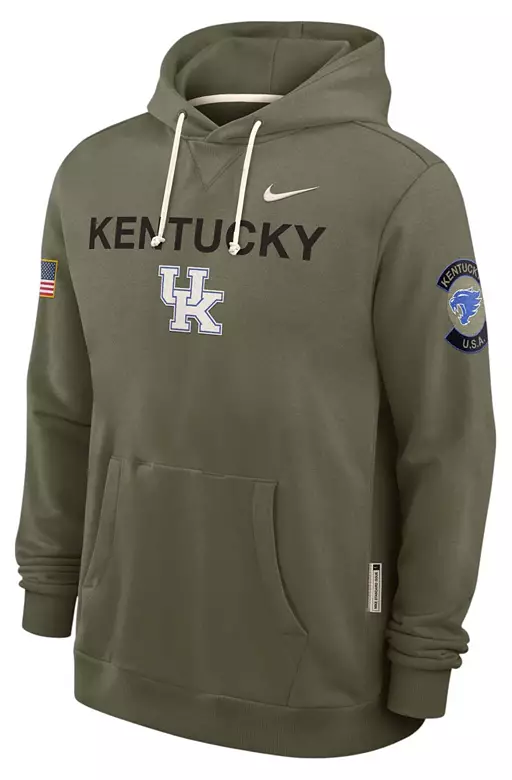 Nike Men's Kentucky Wildcats Medium Olive 2025 Military Appreciation Pullover Hoodie