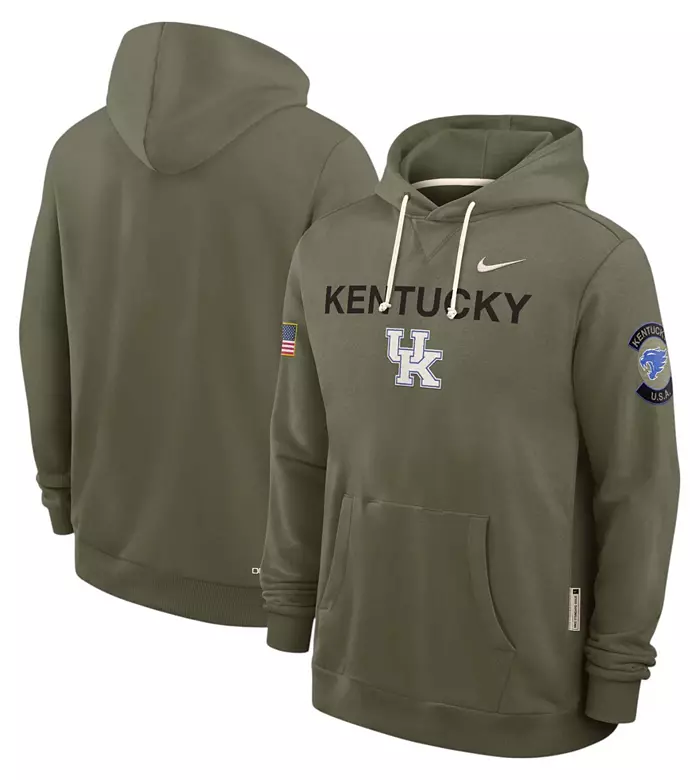 Nike Men's Kentucky Wildcats Medium Olive 2025 Military Appreciation Pullover Hoodie