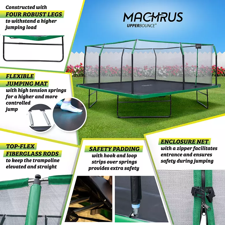 Upper Bounce 12 Foot Square Trampoline Set