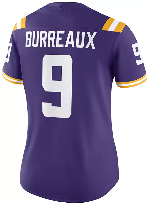 Nike Women's LSU Tigers Joe Burreaux #9 Purple Replica Football Jersey 3 Nike Women's LSU Tigers Joe Burreaux #9 Purple Replica Football Jersey