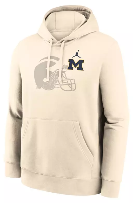 Nike Men's Michigan Wolverines Natural Shadow Club Fleece Pullover Hoodie 1 Nike Men's Michigan Wolverines Natural Shadow Club Fleece Pullover Hoodie
