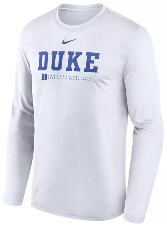 Nike Men's Duke Blue Devils White Dri-FIT Shoot Long Sleeve T-Shirt 1 Nike Men's Duke Blue Devils White Dri-FIT Shoot Long Sleeve T-Shirt