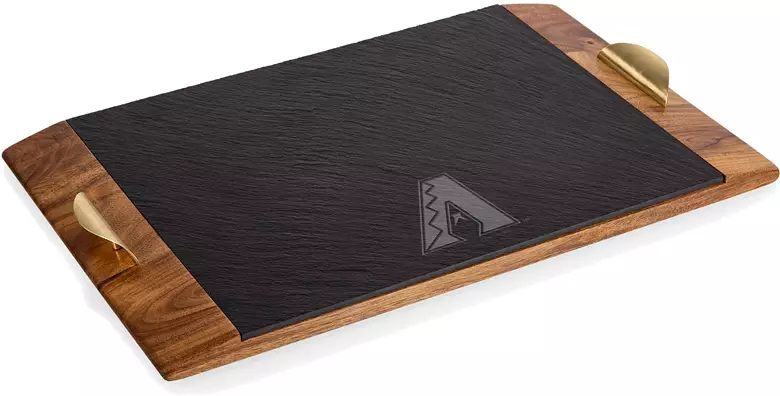 Picnic Time Arizona Diamondbacks Acacia and Covina Slate Serving Tray 1 Picnic Time Arizona Diamondbacks Acacia and Covina Slate Serving Tray