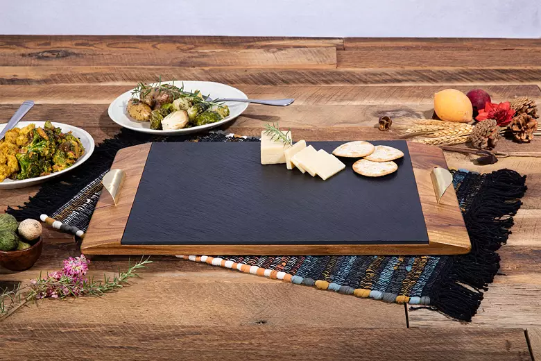 Picnic Time Arizona Diamondbacks Acacia and Covina Slate Serving Tray 4 Picnic Time Arizona Diamondbacks Acacia and Covina Slate Serving Tray