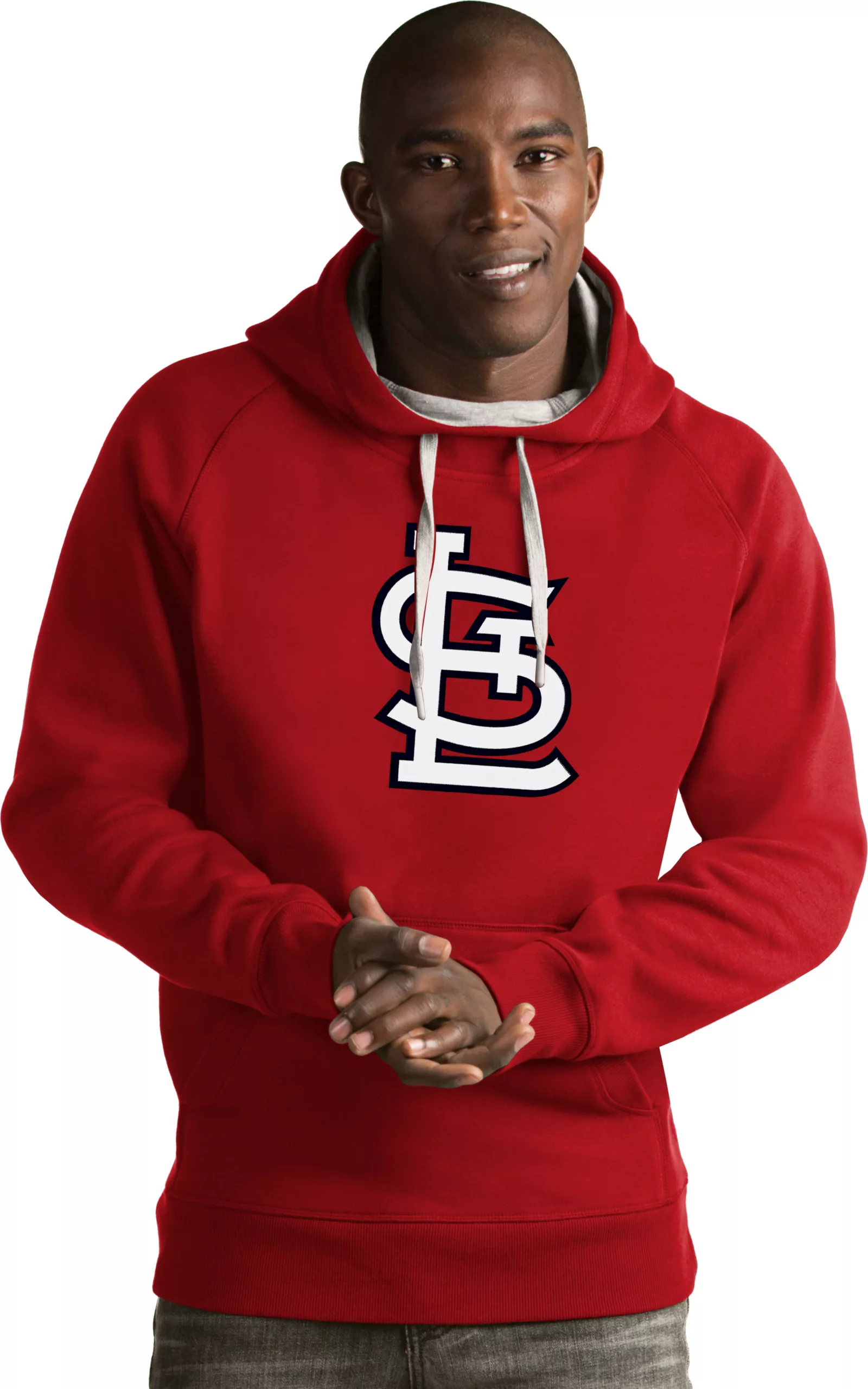 Antigua Men's St. Louis Cardinals Red Victory Pullover Hoodie