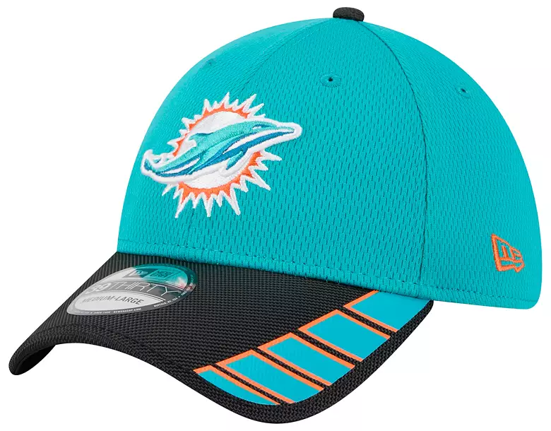 New Era Adult Miami Dolphins Aqua Night 39Thirty Stretch Fit Hat