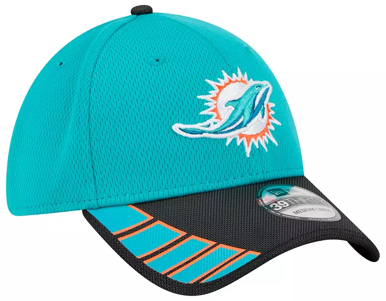 New Era Adult Miami Dolphins Aqua Night 39Thirty Stretch Fit Hat