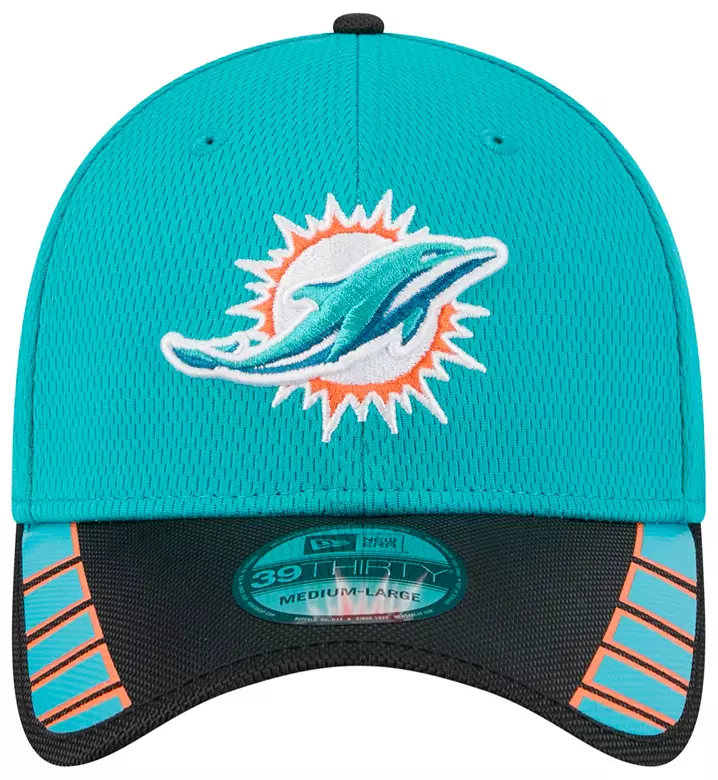 New Era Adult Miami Dolphins Aqua Night 39Thirty Stretch Fit Hat